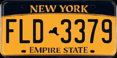 NY license plate FLD3379