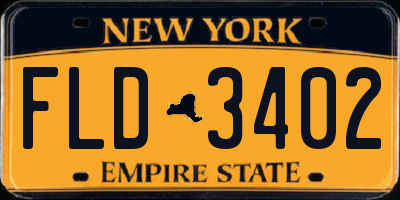 NY license plate FLD3402