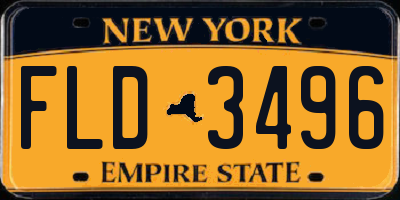 NY license plate FLD3496