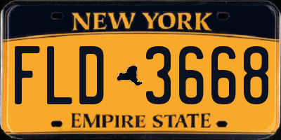NY license plate FLD3668