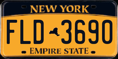 NY license plate FLD3690