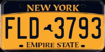 NY license plate FLD3793