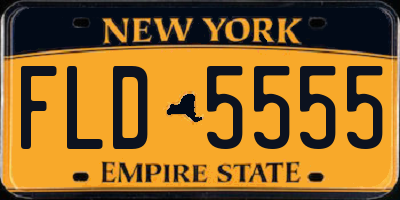 NY license plate FLD5555