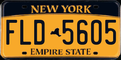 NY license plate FLD5605