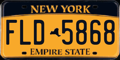 NY license plate FLD5868