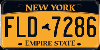 NY license plate FLD7286