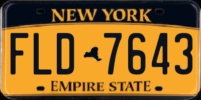 NY license plate FLD7643