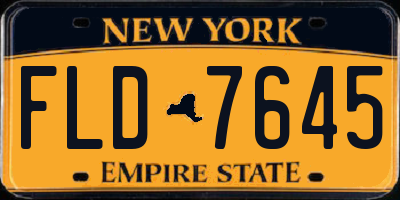 NY license plate FLD7645