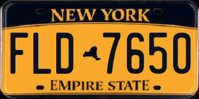 NY license plate FLD7650