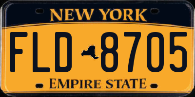 NY license plate FLD8705