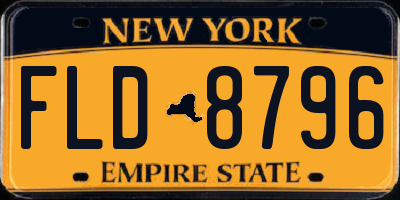 NY license plate FLD8796