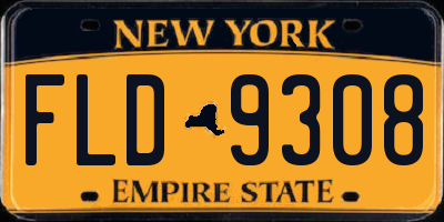 NY license plate FLD9308