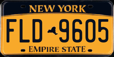 NY license plate FLD9605