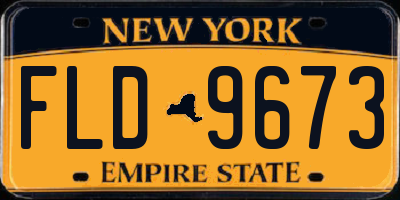 NY license plate FLD9673