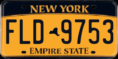 NY license plate FLD9753