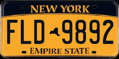 NY license plate FLD9892