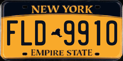 NY license plate FLD9910