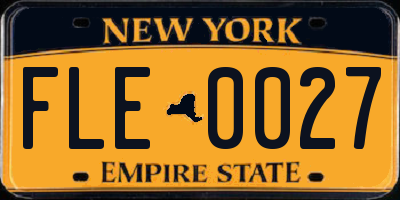 NY license plate FLE0027