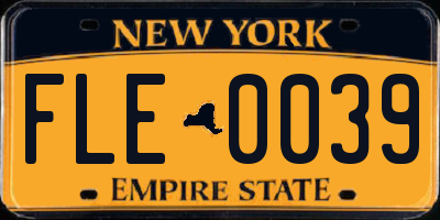 NY license plate FLE0039