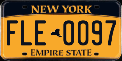 NY license plate FLE0097