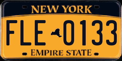 NY license plate FLE0133