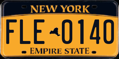 NY license plate FLE0140