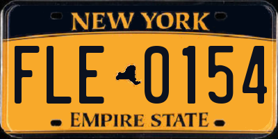 NY license plate FLE0154