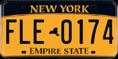 NY license plate FLE0174