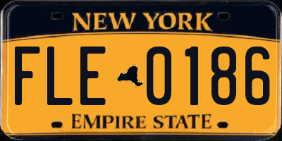 NY license plate FLE0186