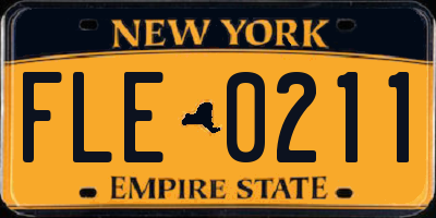 NY license plate FLE0211