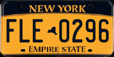 NY license plate FLE0296