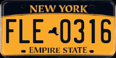 NY license plate FLE0316