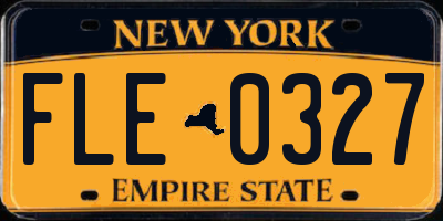 NY license plate FLE0327