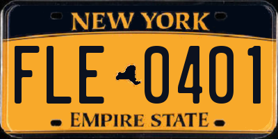 NY license plate FLE0401