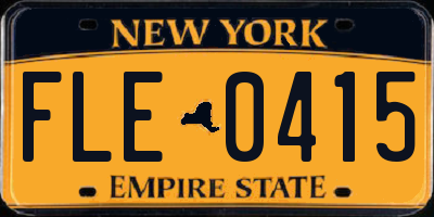 NY license plate FLE0415