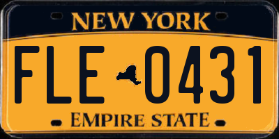 NY license plate FLE0431