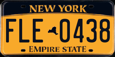 NY license plate FLE0438