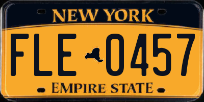 NY license plate FLE0457