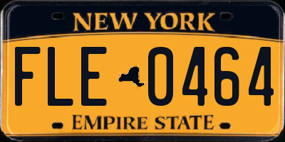 NY license plate FLE0464