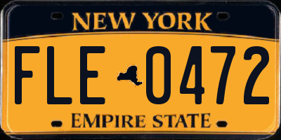 NY license plate FLE0472
