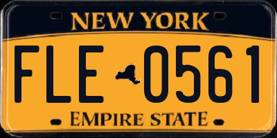 NY license plate FLE0561