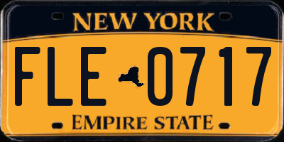 NY license plate FLE0717