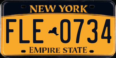 NY license plate FLE0734
