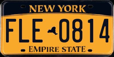 NY license plate FLE0814