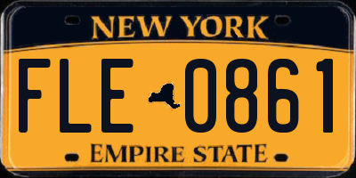NY license plate FLE0861