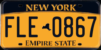 NY license plate FLE0867
