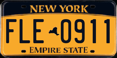 NY license plate FLE0911