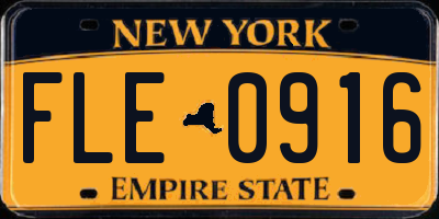 NY license plate FLE0916