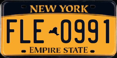 NY license plate FLE0991
