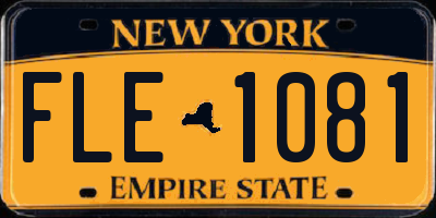 NY license plate FLE1081